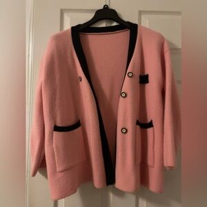 Pink sweater jacket